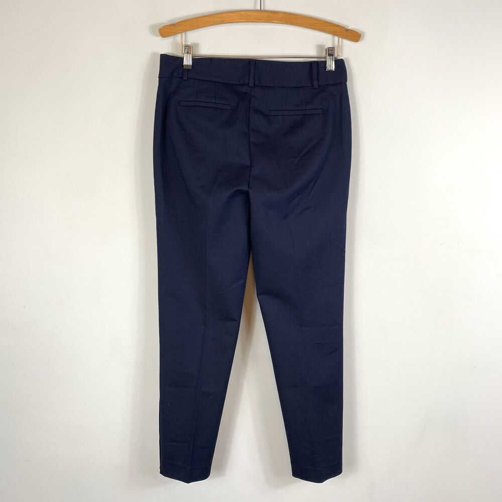 Talbots Hampshire Ankle Indigo Navy Blue Gold Studs Buttons Pants Size 6 - Picture 4 of 7